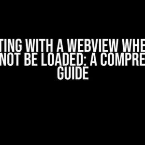 Interacting with a WebView When It May or May Not Be Loaded: A Comprehensive Guide