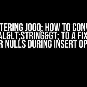 Mastering jOOQ: How to Convert Optional<String> to a Fixed UUID Value for Nulls During INSERT Operations